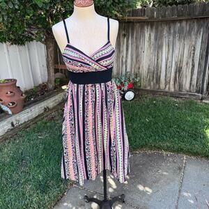 Derek Heart Patterned Dress Women's Size Small